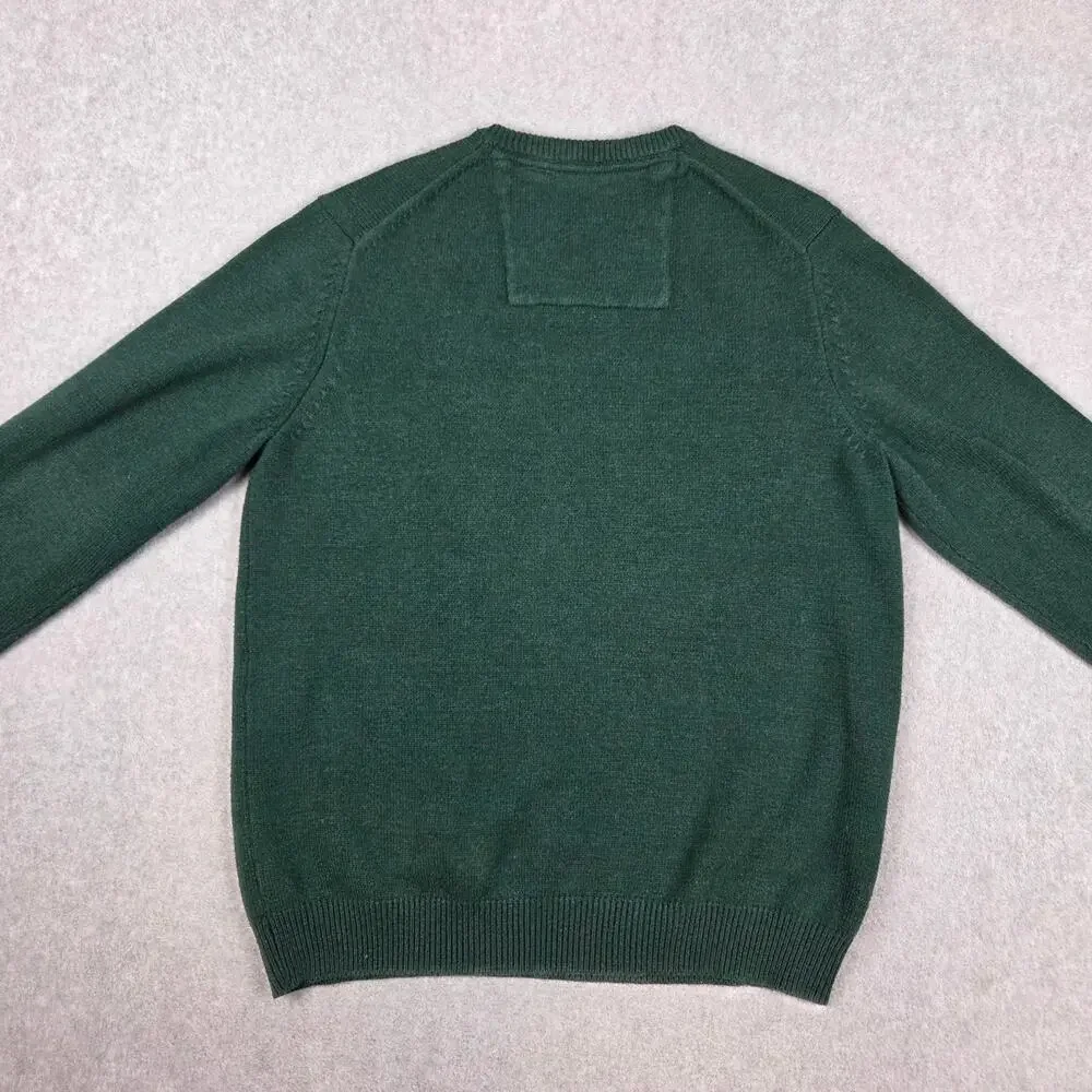 IZOD Mens Large Forest Green V-Neck Sweater